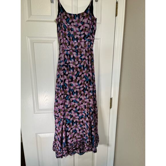 DEREK‎ LAM 10 CROSBY Leilani Dress, Size M, Black Pink Floral, Slip Dress Fairy - Picture 4 of 14